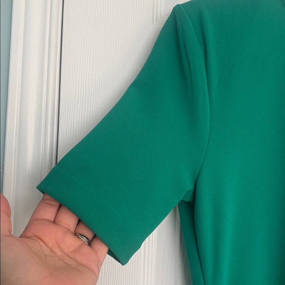 Zara ruched waist emerald green midi dress - Picture 4 of 13